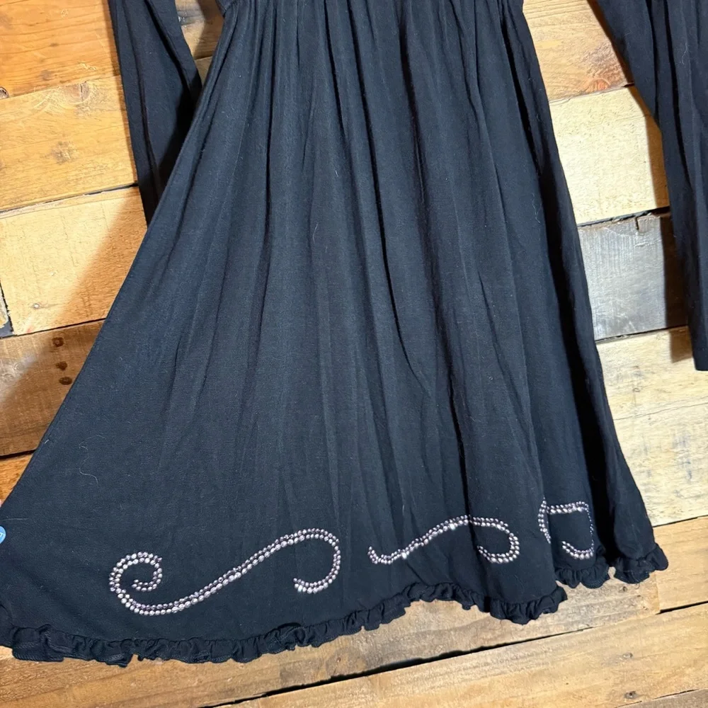 Girls Shyanne Black Ruffle Dress with Rhinestones size‎ 10/12 (?)